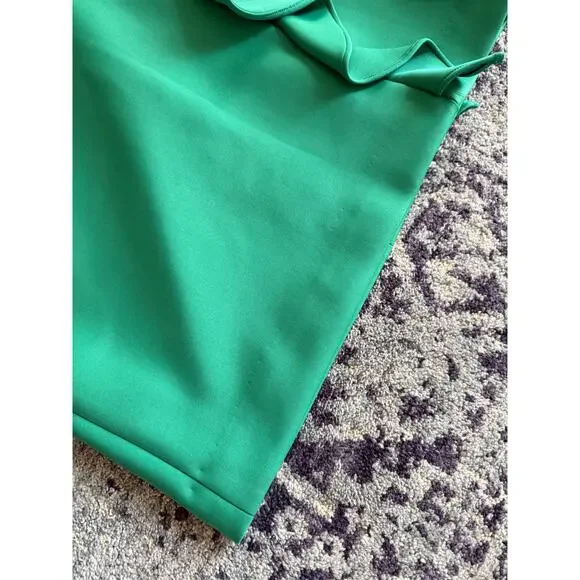 Green Preppy Ruffle Side Calvin Klein *HEMMED* Midi Length Dress Summer Formal - Picture 11 of 14